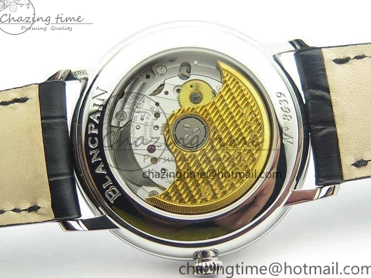 0519 Villeret 6651 SS ZF 1:1 Best Edition White Dial On Black Leather Strap A Practical 8098